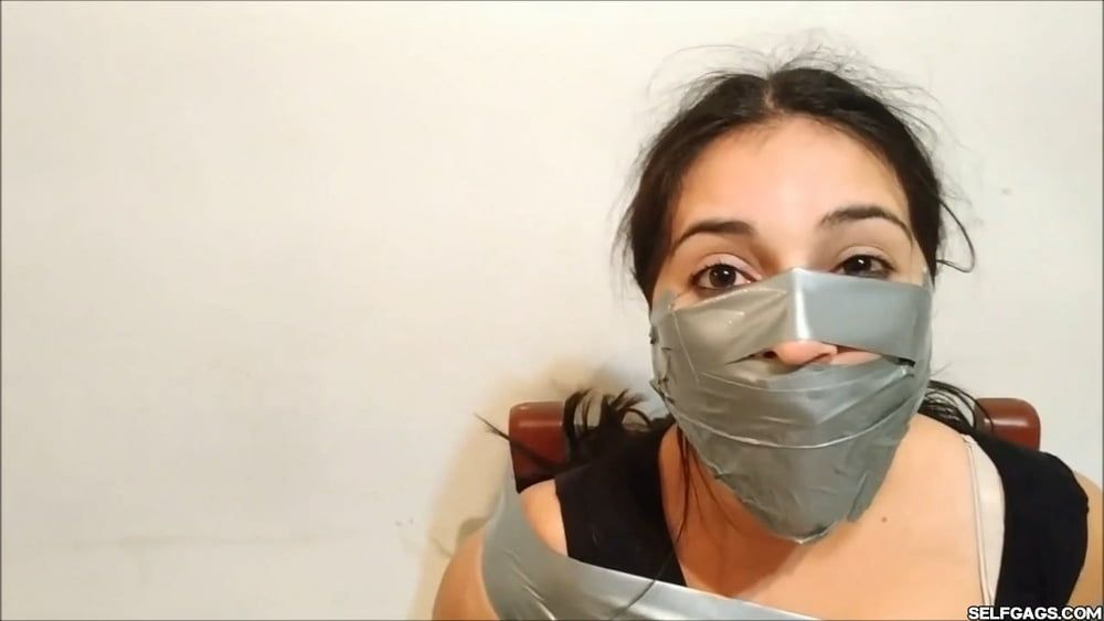 Stepdaughter With Bridged OTN Duct Tape Gag - Selfgags #23