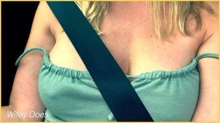 wifey gets her tits bounced in the car         