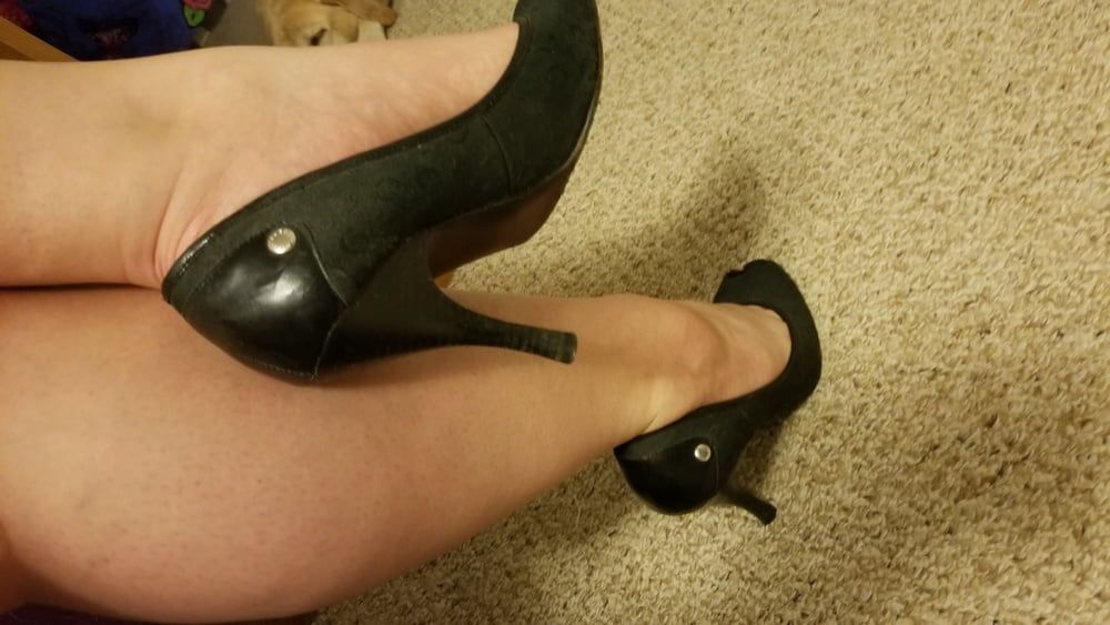 Playing in my shoe closet pretty feet heels flats milf  wife #8