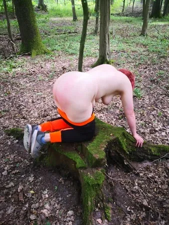 bare naked tits and ass in the woods         