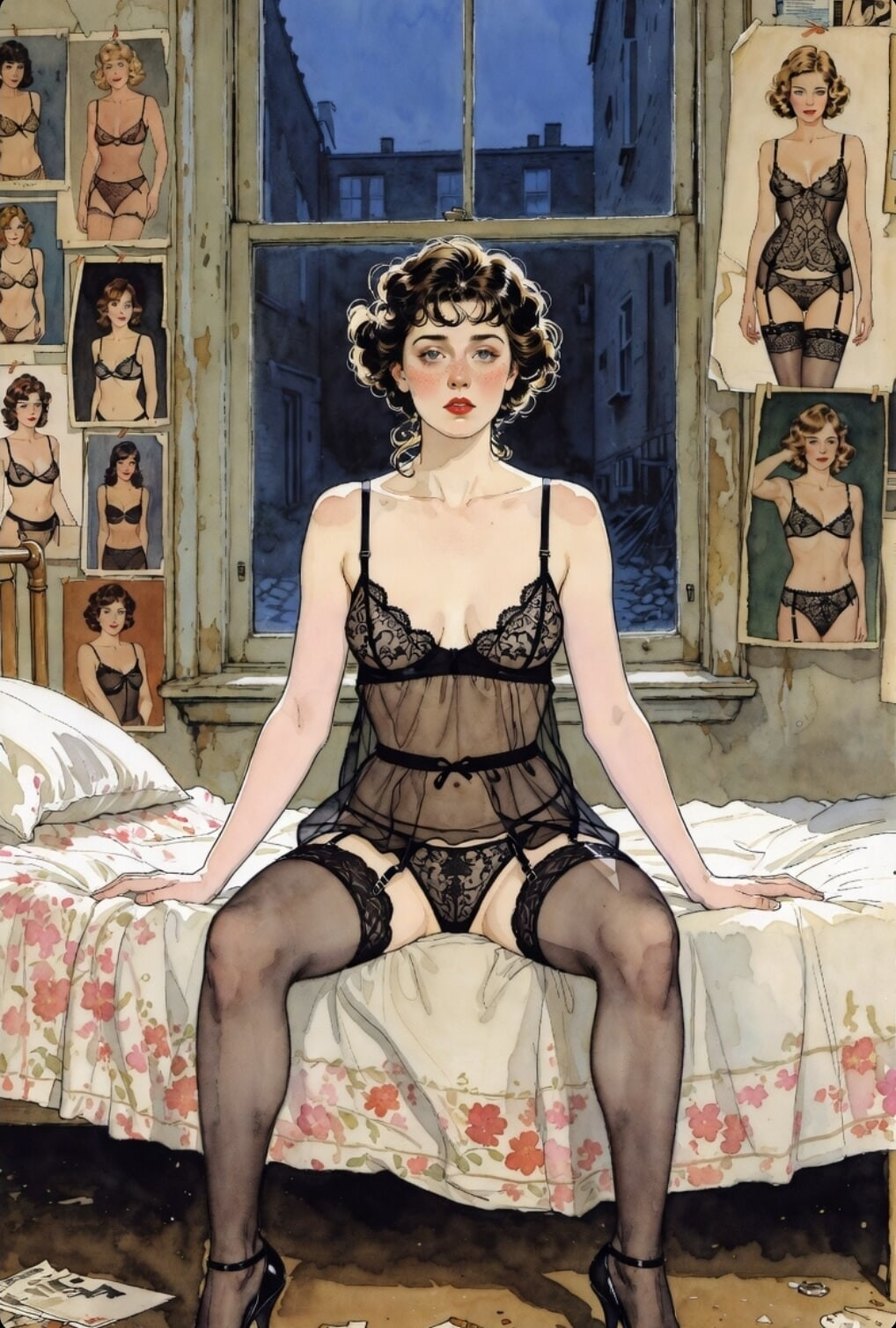 Pixwhores Experimental Enhanced: Black Stockings, Black Hair #56