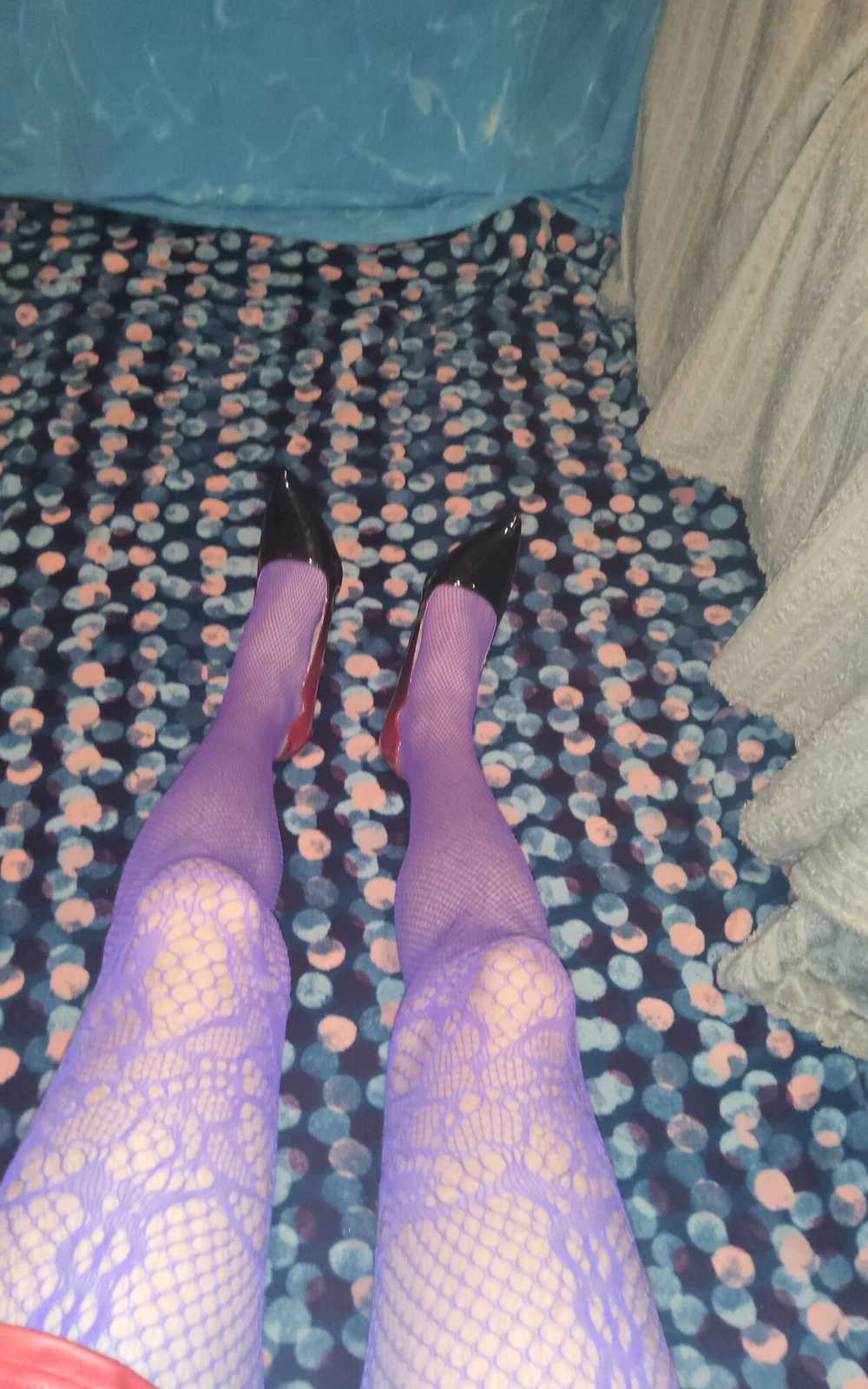 Teasing in My Purple Fishnets #2