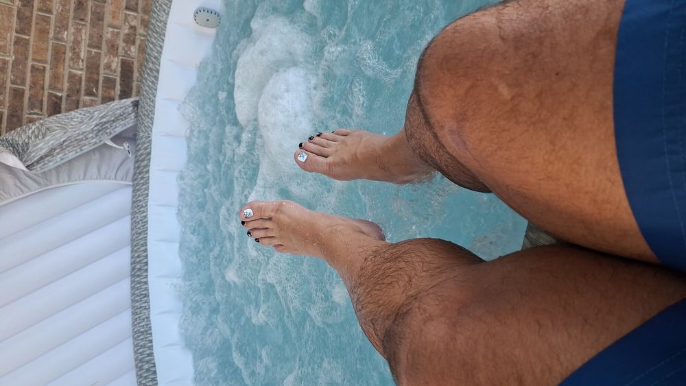 My wet steamy pedicured feet #22