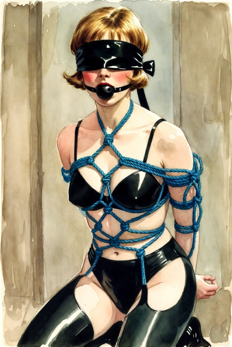Pixwhores Experimental Enhanced: Rhapsody in Blue Shibari  #32