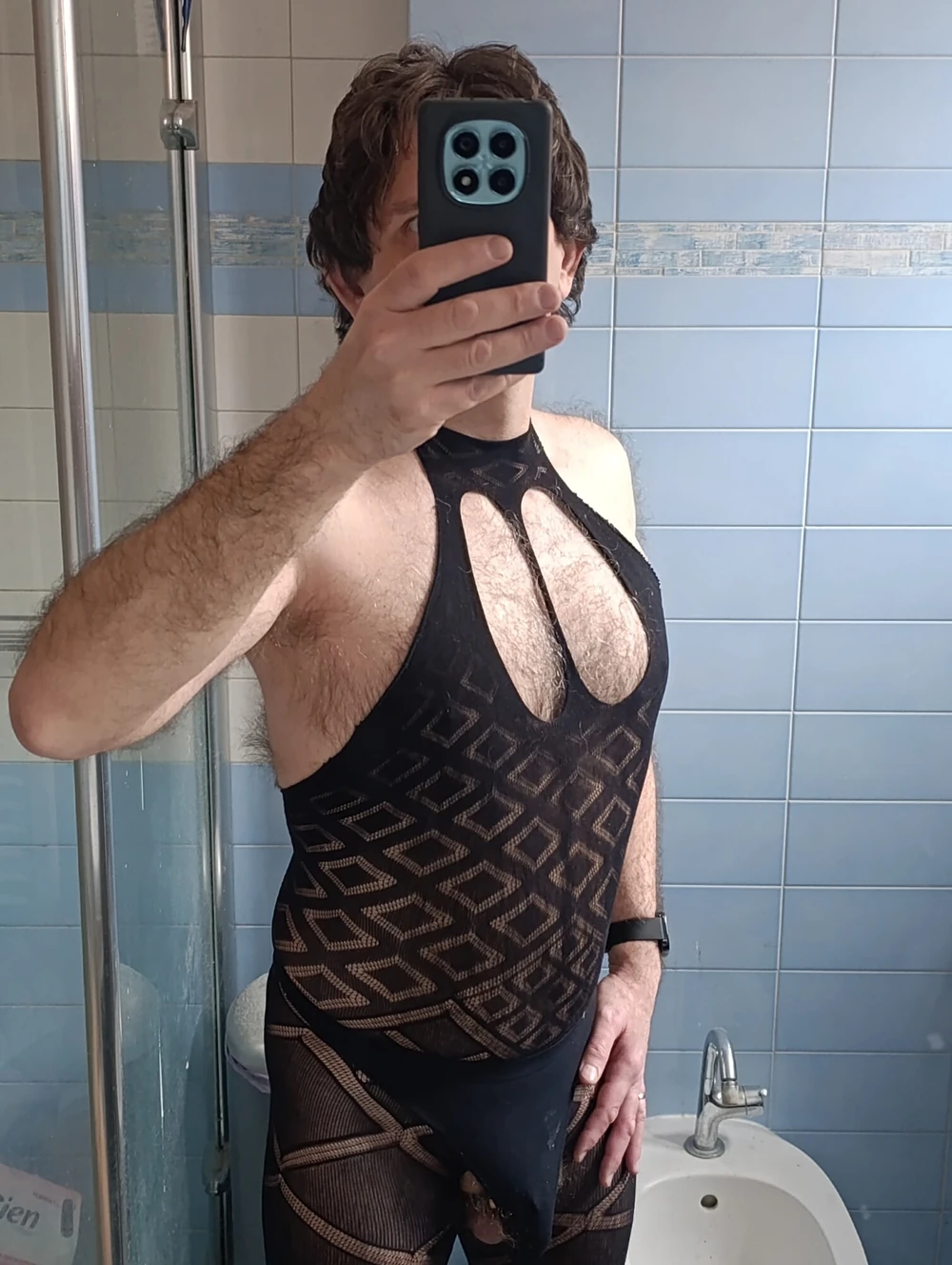Black catsuit and dildo #2