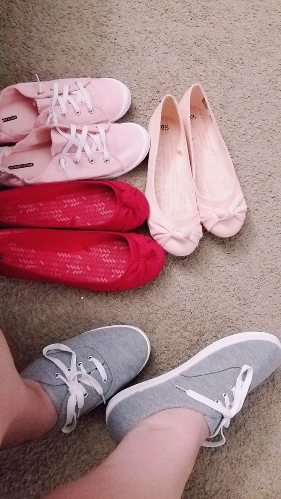 Playing in my shoe closet pretty feet heels flats milf  wife #43