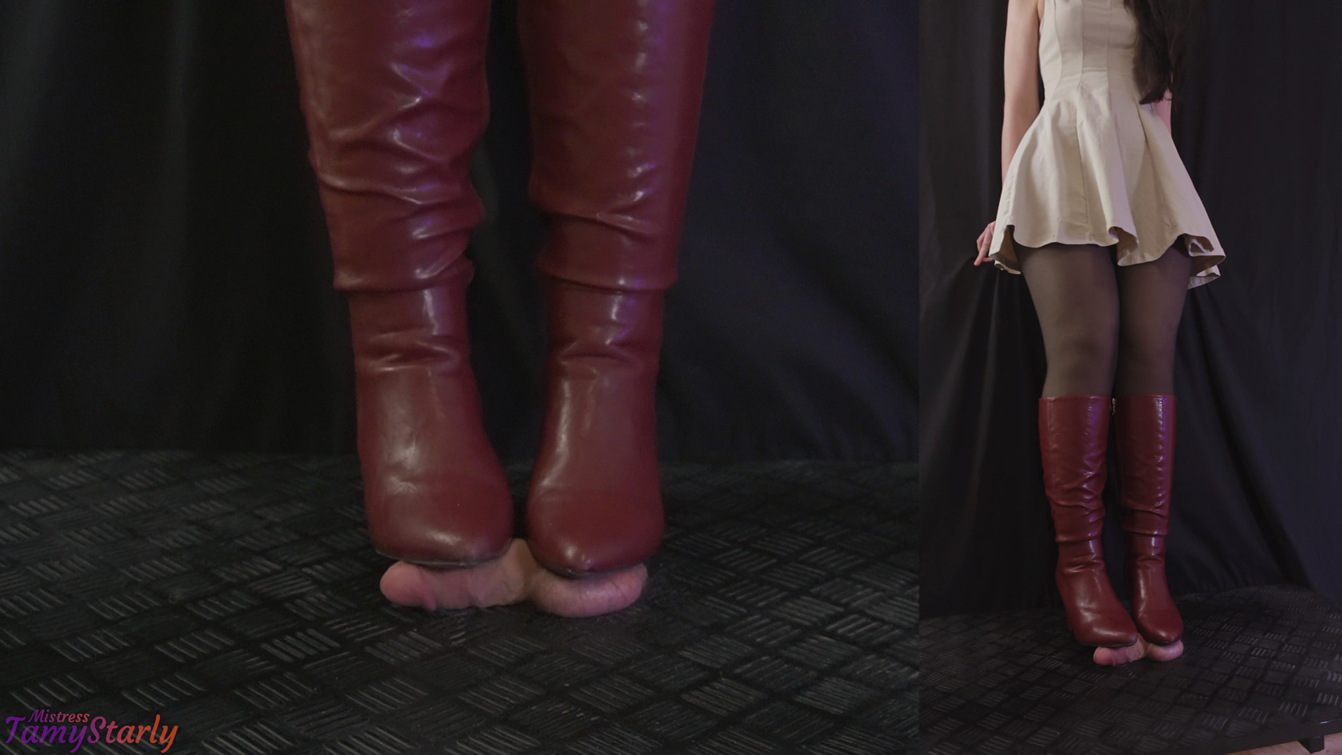 Landlady Trampling Your Cock in Red Boots #6