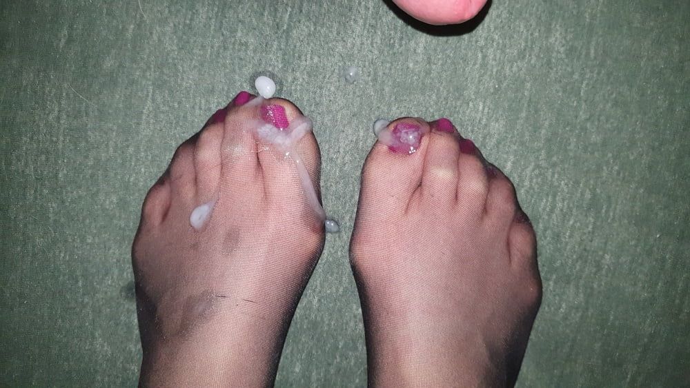 Purple Toenails Nylon Cum #8