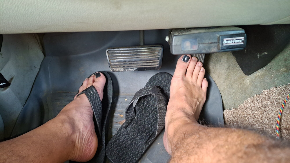 Pedal pumping with painted toes #4