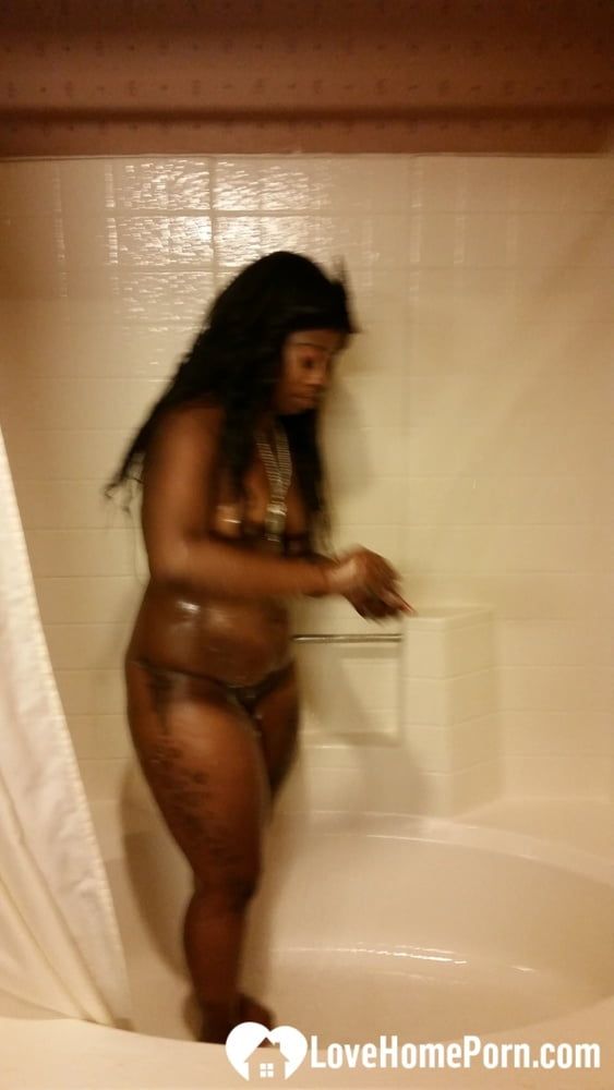 Black honey gets recorded as she showers #34