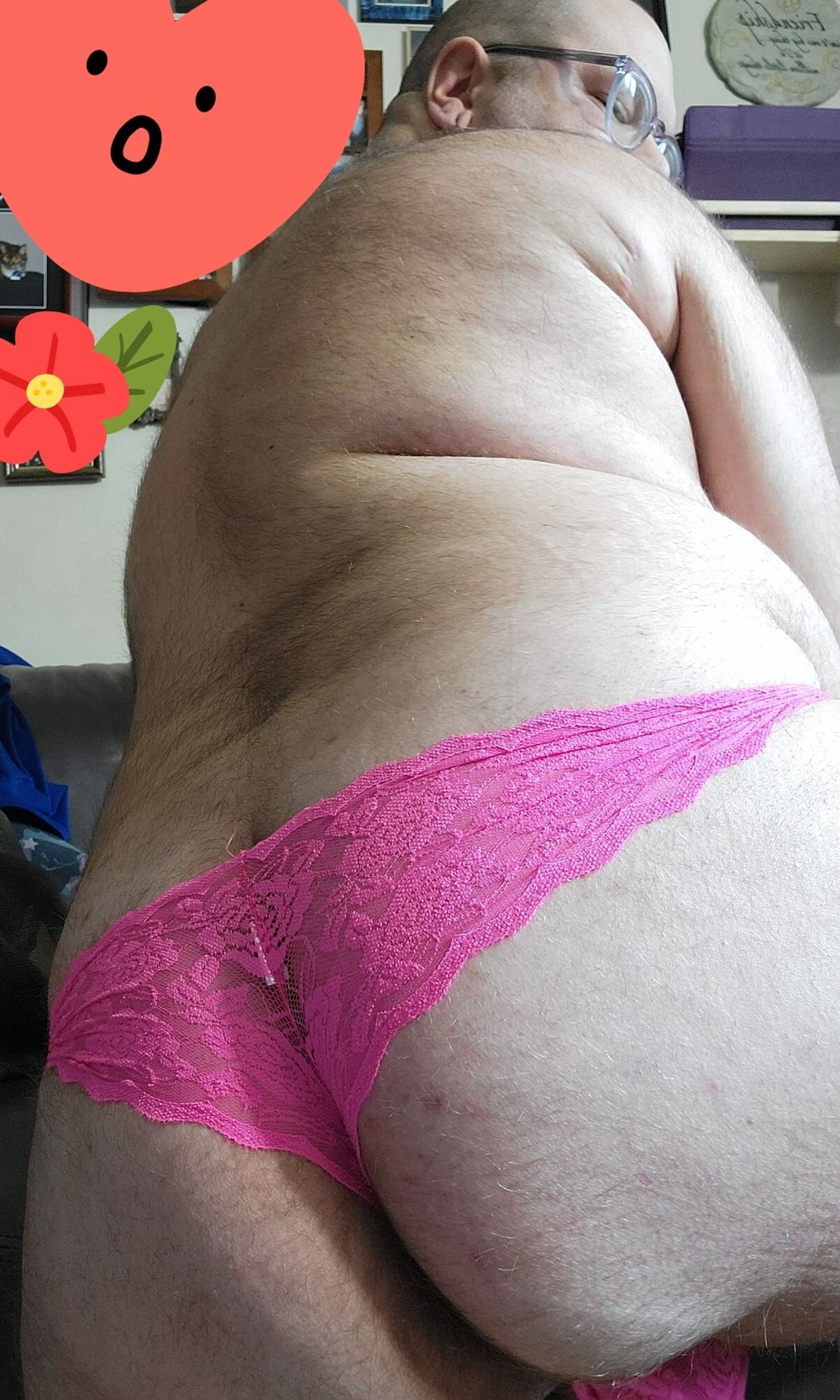 Hot pink lace panty #3