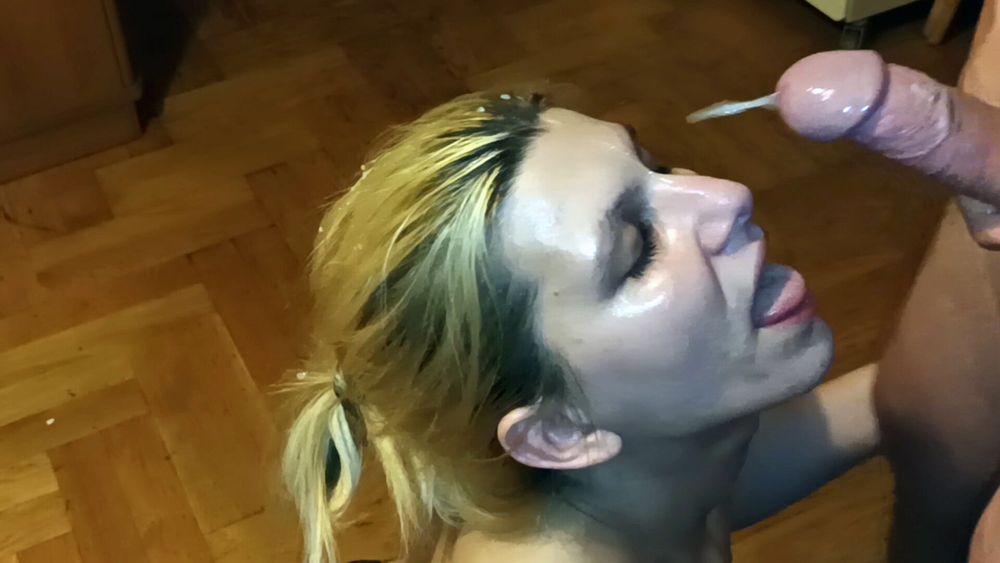 Cum on my Face and Deepthroat Finish all Swallowed  #4