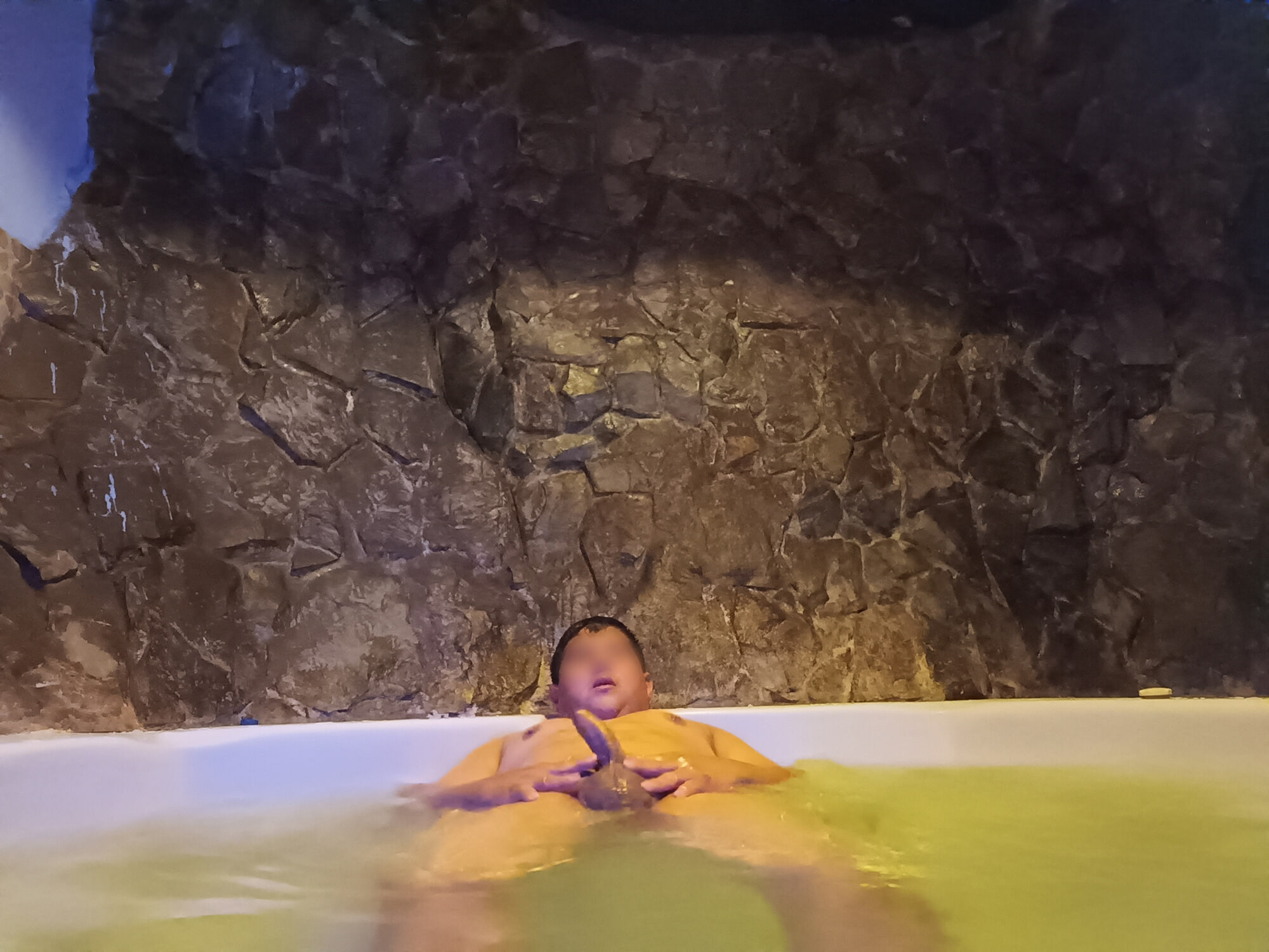 Andi at a spa on a nudist day