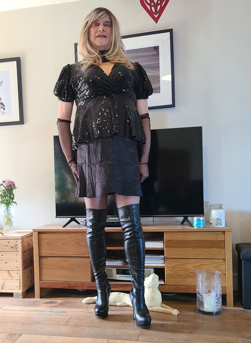 crossdresser in stockings and heels #29