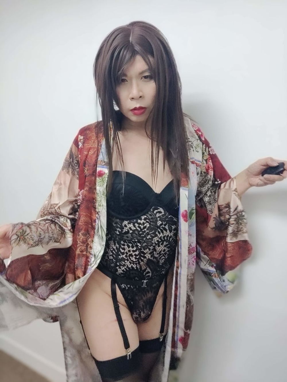 Sissy in Kimono and Corset #6