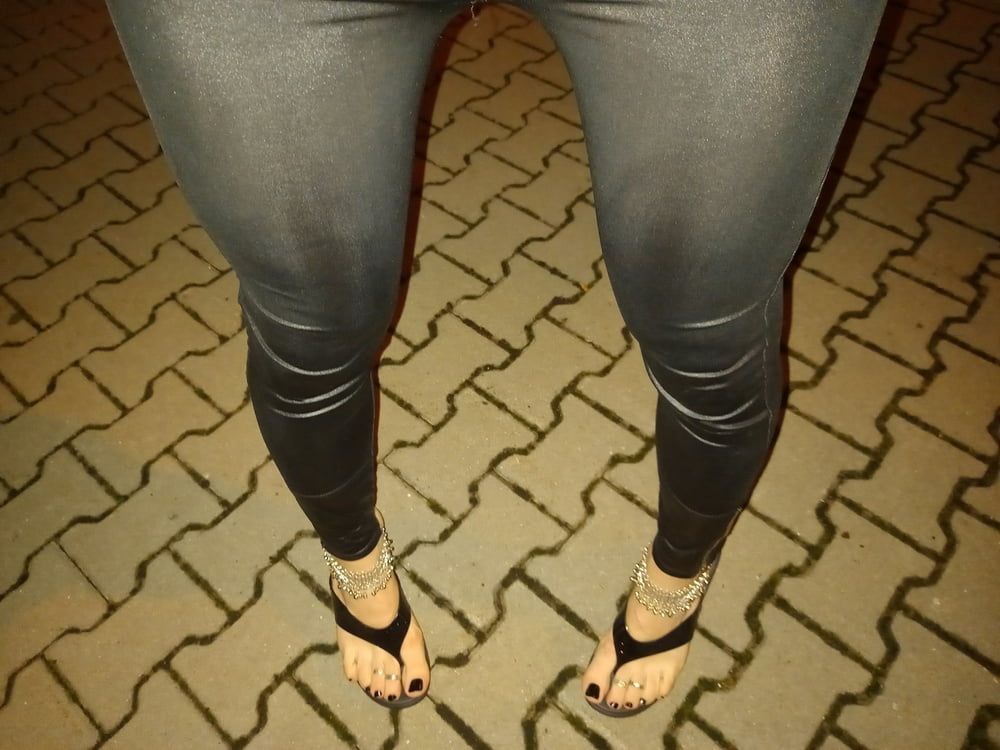 sexy feet and latex flip flops #8