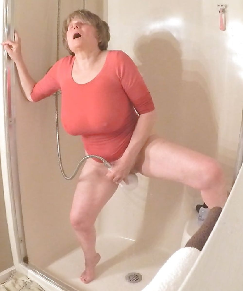 GILF masturbates in wet t-shirt #8