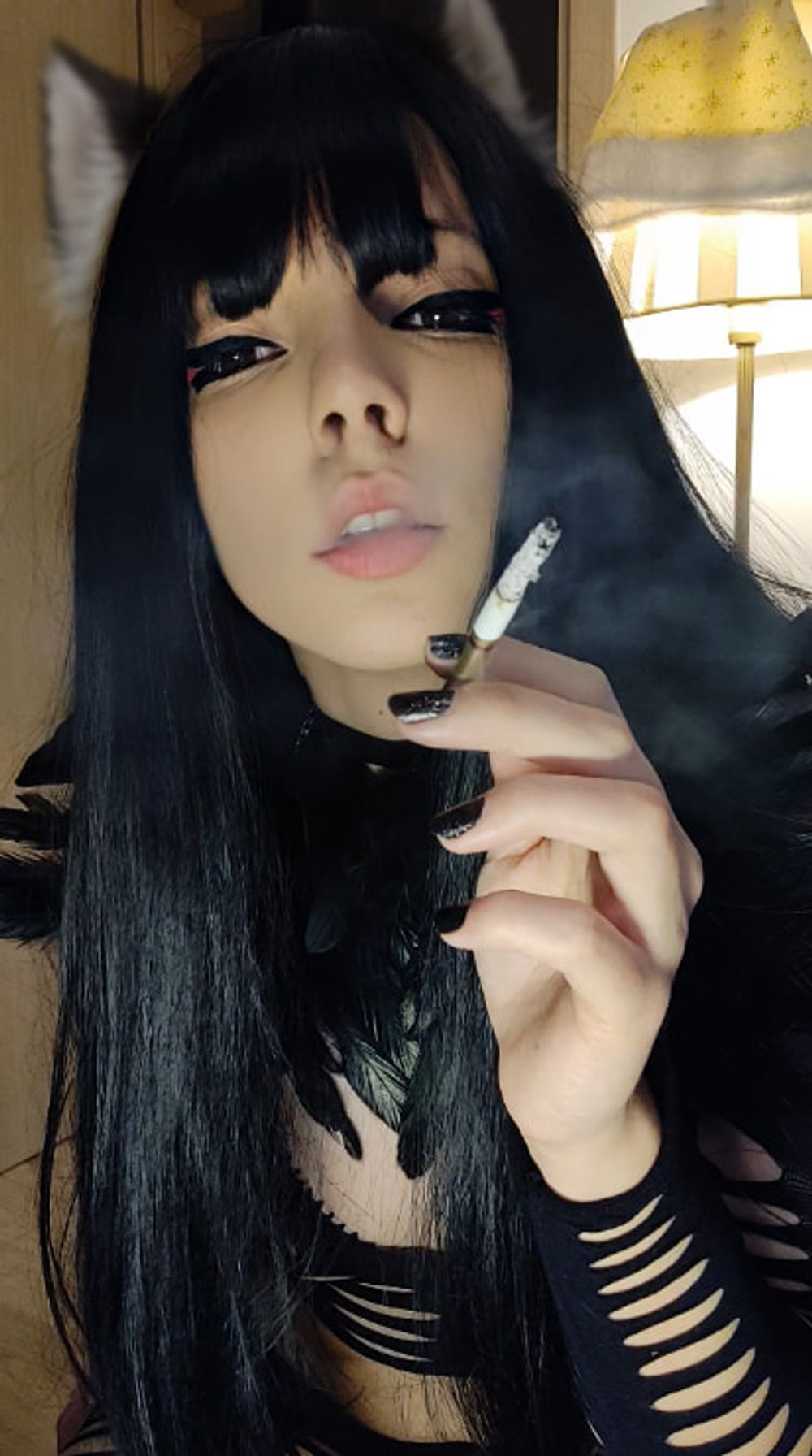 Goth puwussycat smoking #10