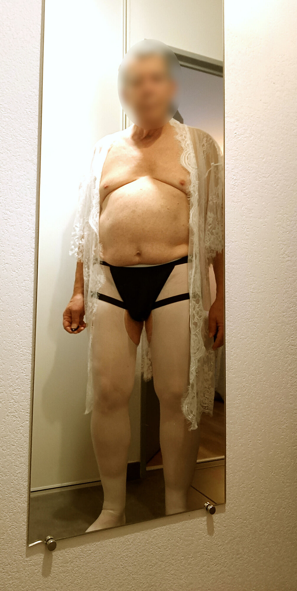 Nuisette et collants jarretelle blancs #2