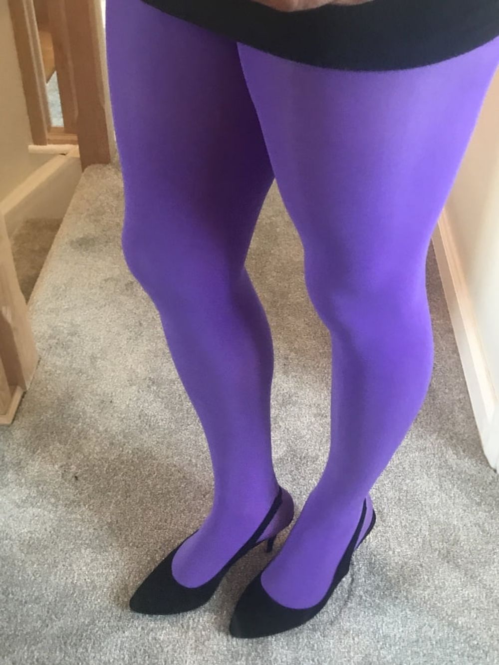 Wearing Purple tights pantyhose #49