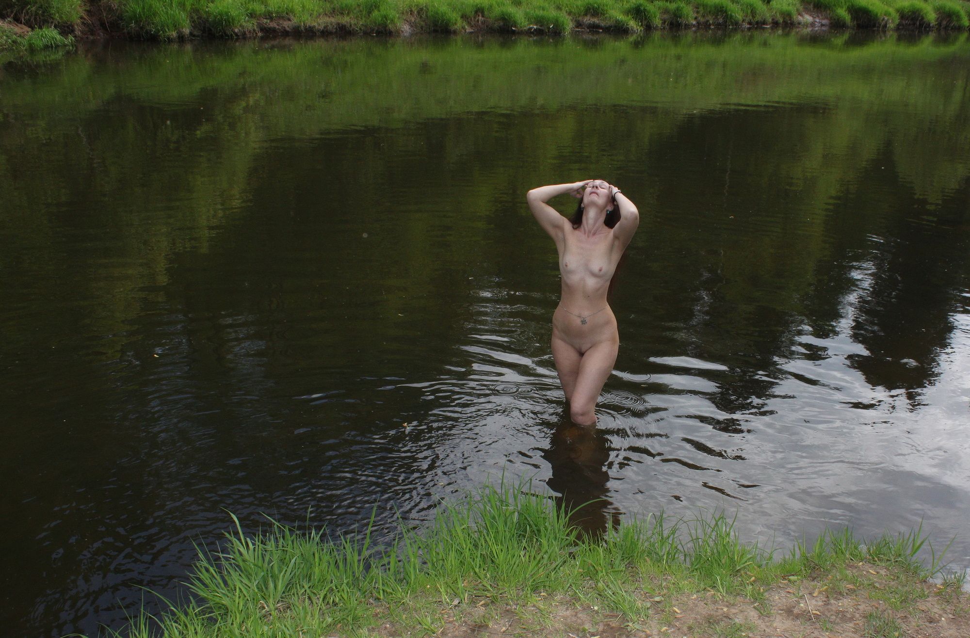 Naked in cold river #13