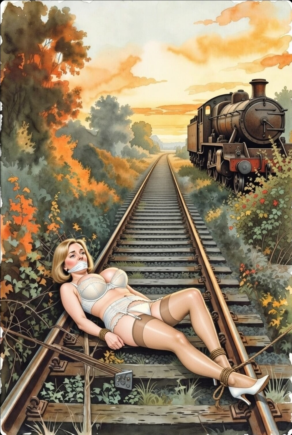 Pixwhores Experimental Enhanced: Stockings in the Railyard 1 #7