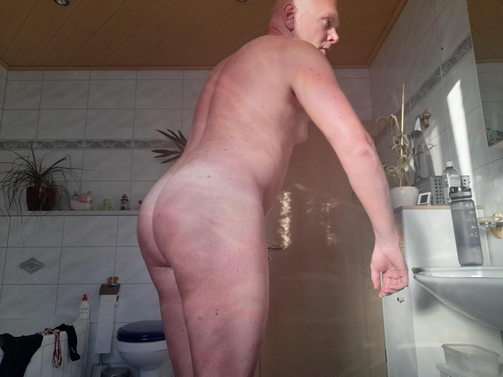 Chubby sissy slut shows freshly used anal pussy - plug fun