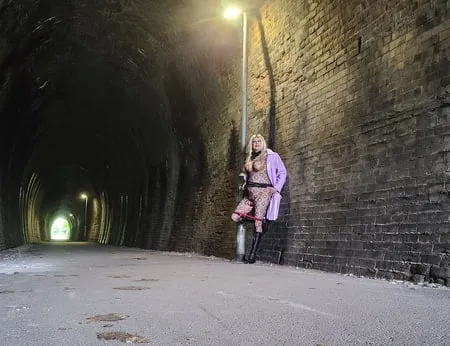 sissy in old tunnel         