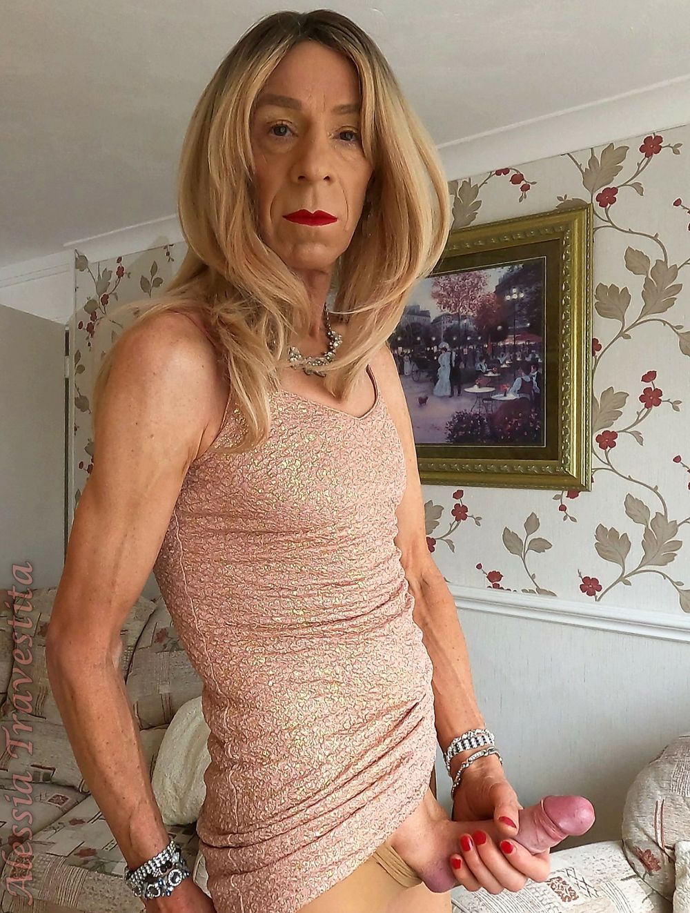 83 Alessia Travestita in Fawn Glitter Dress #41