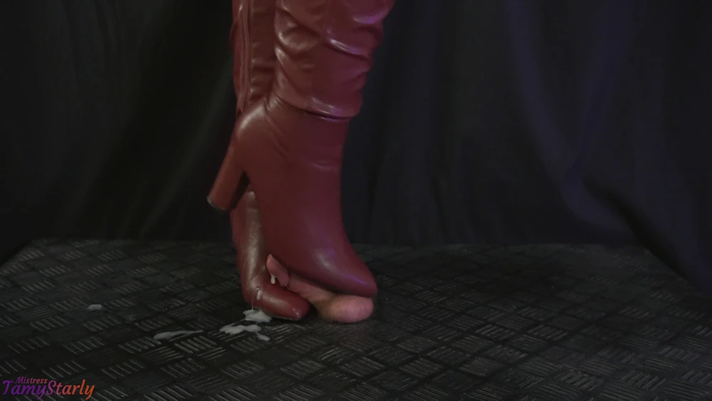 Landlady Trampling Your Cock in Red Boots #3