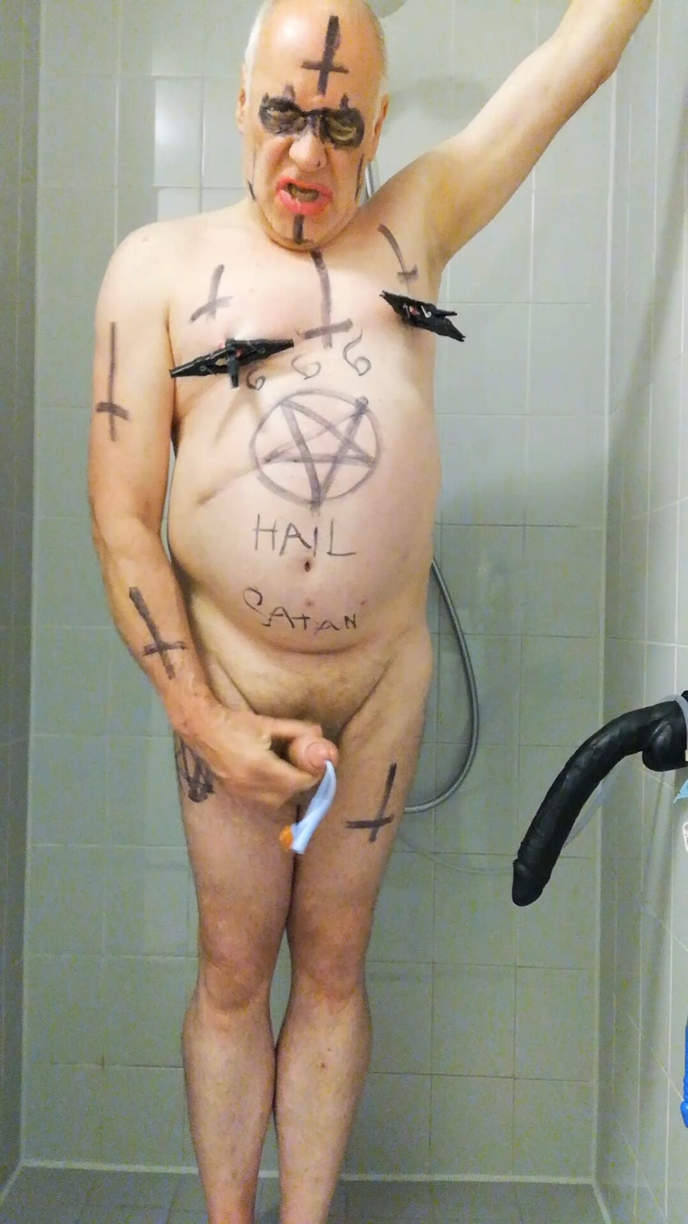 Satan slave takes a delicious urine enema #20