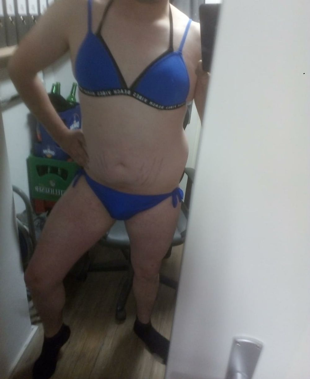 Crossdresser on swimsuit