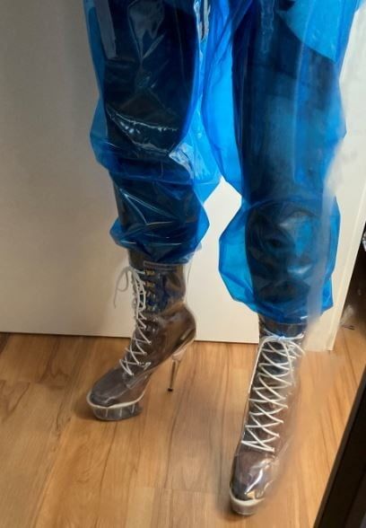 Blue Transparent PVC and Clear PVC Boots #2