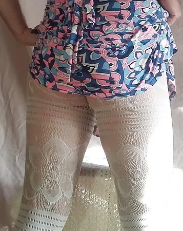 sissy boy lovelaska and white lace legging        