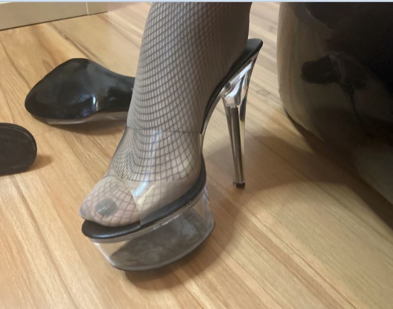 Clear High Heels and Clear PVC Fetish #25