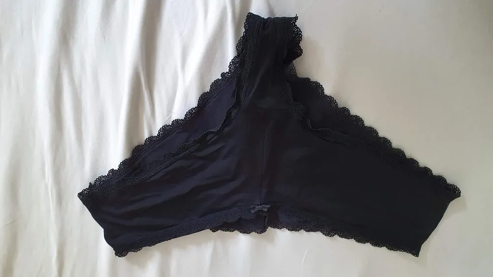 Cum on used Black panties #2