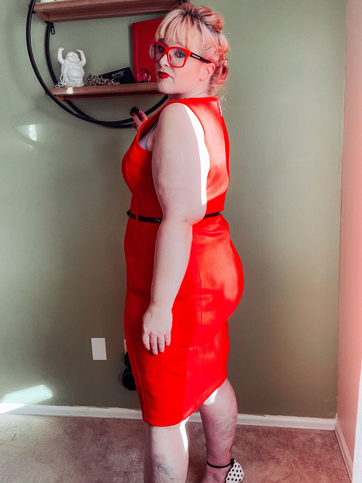 Red Dress and heels on your favorite BBW #10