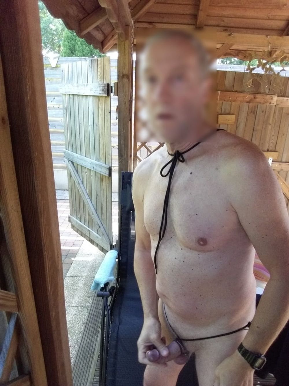 outdoor exhibitionist bondage jerking session #22