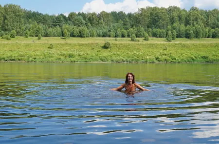 nude playing in volga river         