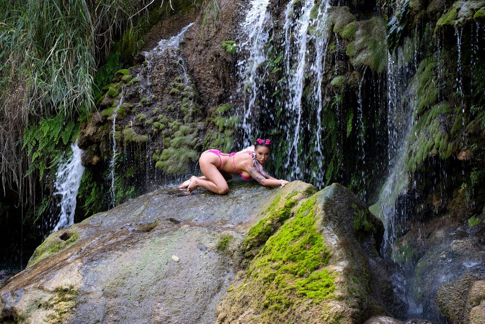 Sexy Monika Fox In Pink Bikini At El Nicho Waterfall #2