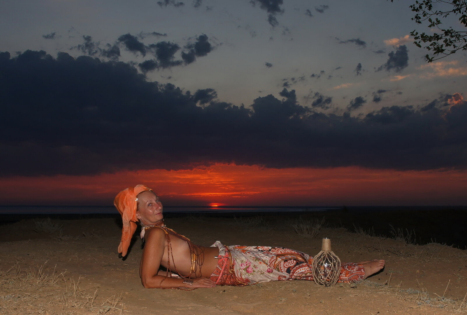With a jug in the sunsetting sun #46