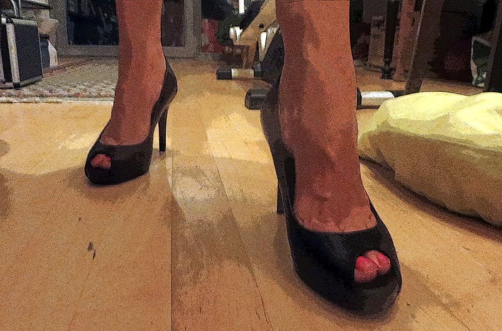 Random pics blue heels of my wife  #5