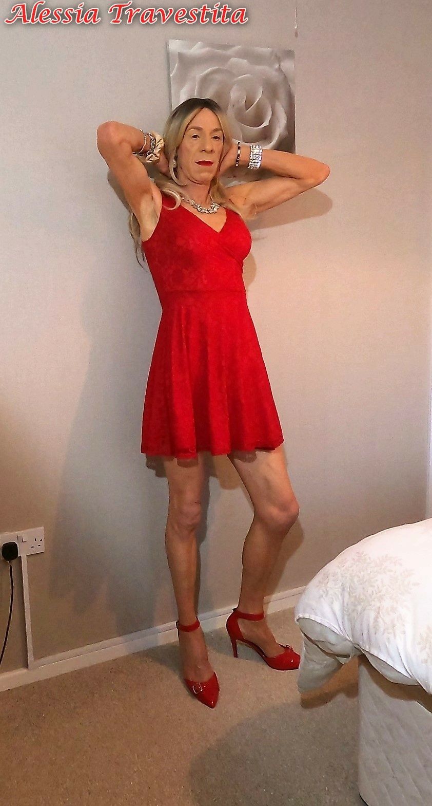 65 Alessia Travestita in Flirty Red Dress #17