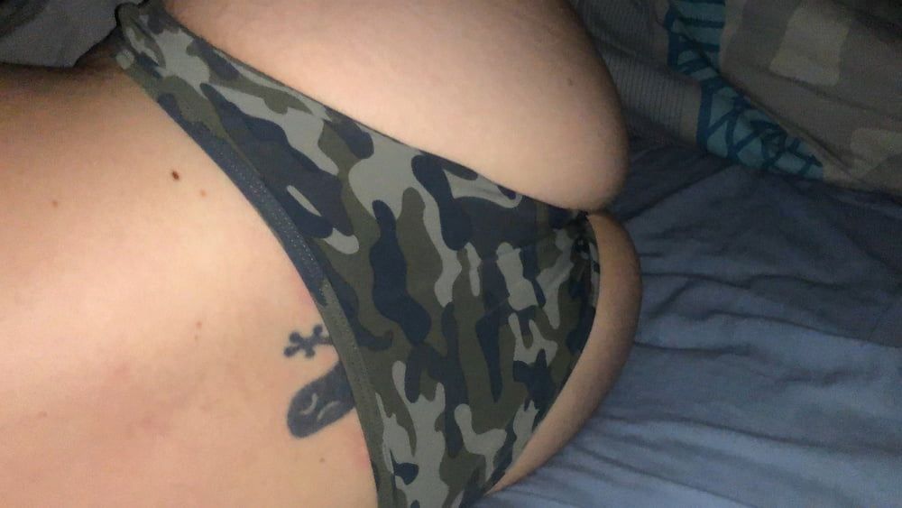 My wife ass in military panty and my dick #5