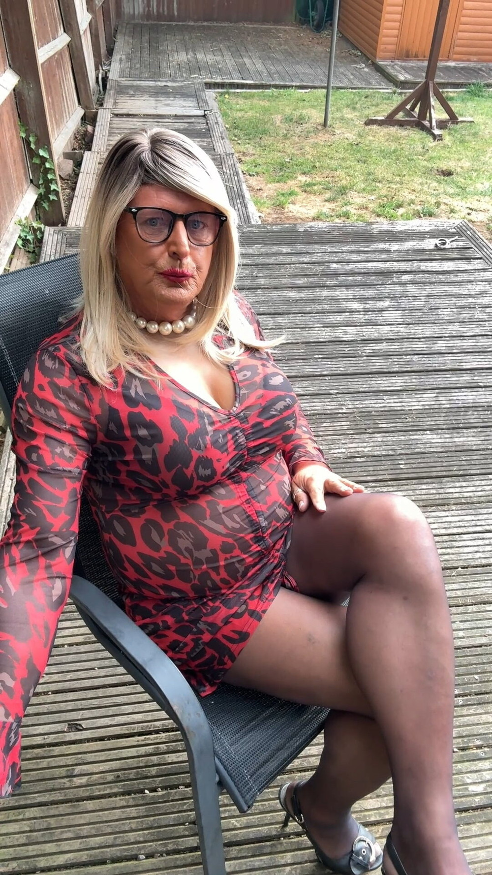 Sexy Crossdresser Kellycd2022’s in red animal print  #28