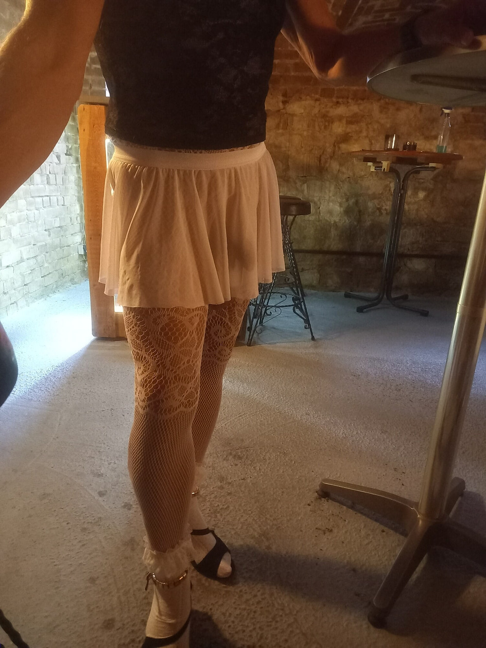 strip of black and white lingerie