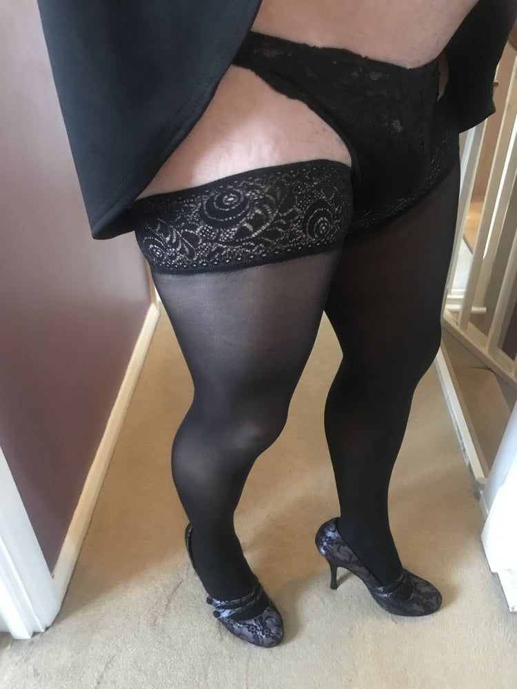 Black hold up stockings #17