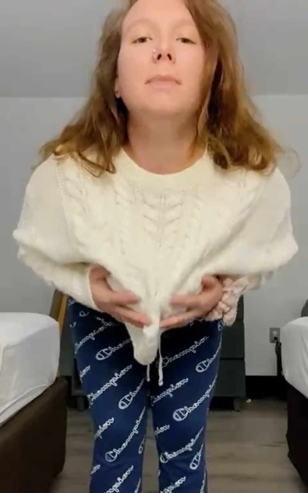 My 61F maid had me pose nude in white turtleneck sweaters #14