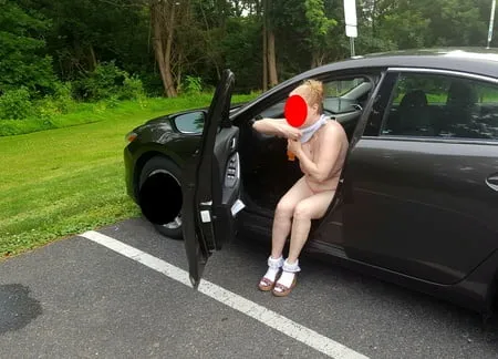 naked parking lot walk         