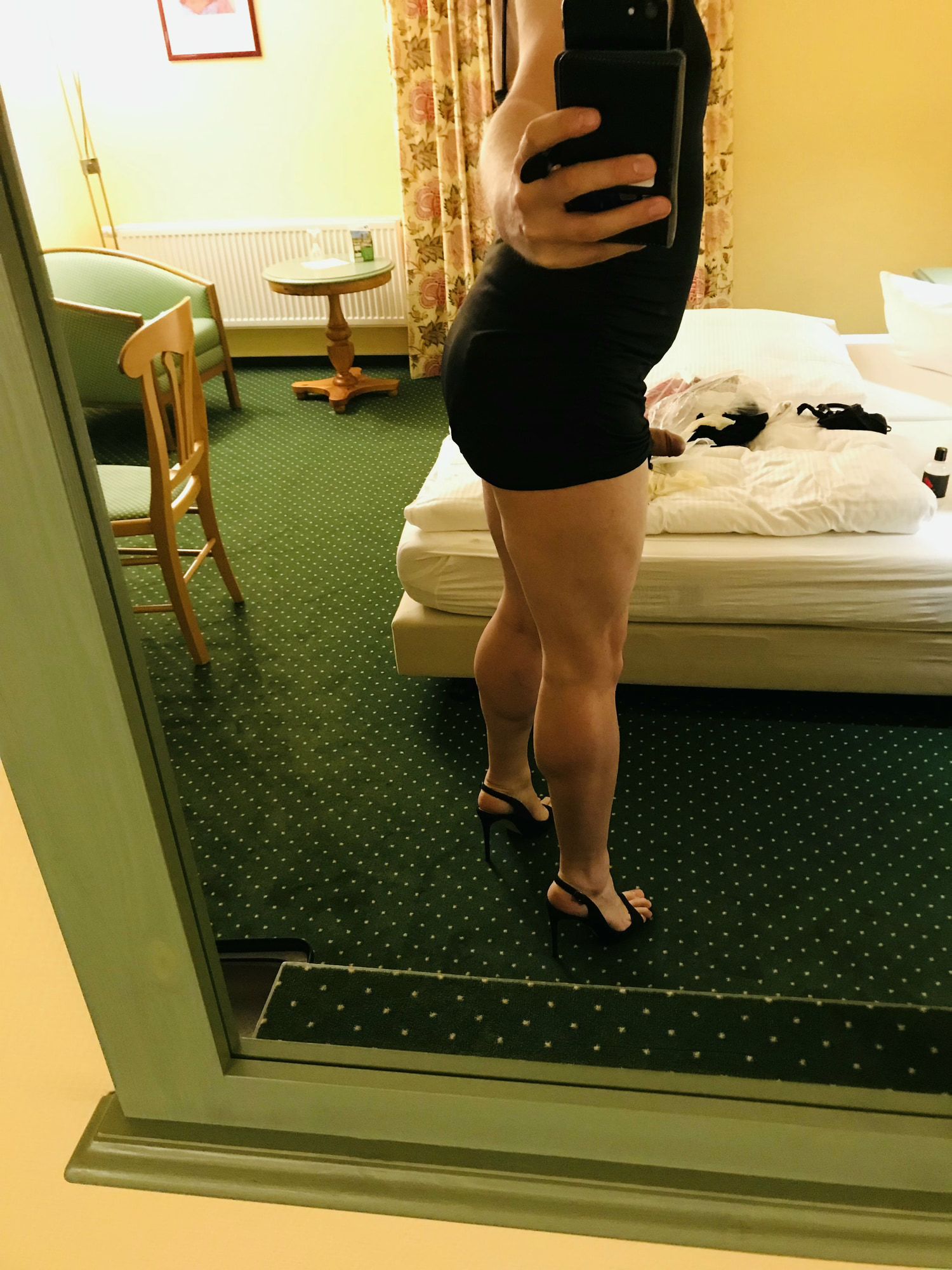 Dressing myself up in Hotel Room sexy cock...